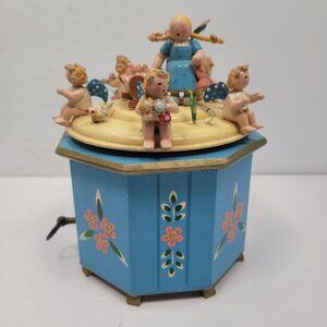 VTG Geschwister Steinbach Thorens German Music Box w/Angels Made In Switzerland